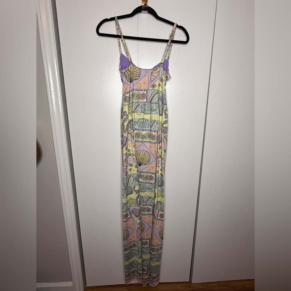 Oceanus Zoe Cutout Dress Maxi Colorful with cutouts and slit Medium - Picture 5 of 16